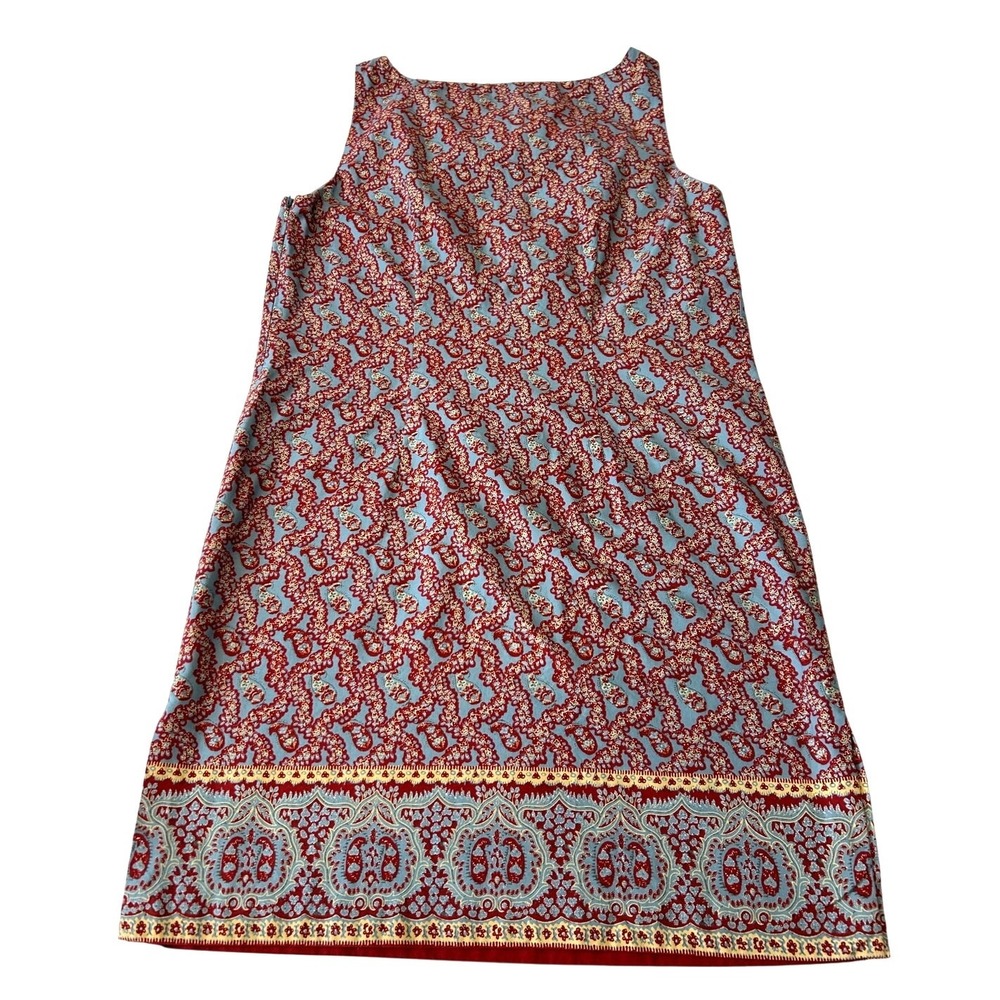 Lauren Ralph Lauren Women's Paisley Shift Dress 10P Tunic Cotton Lined Boho